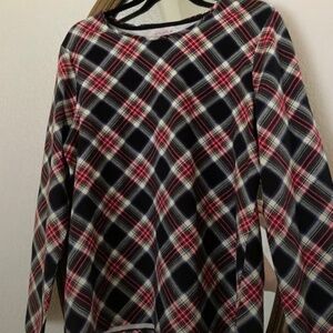 Long Sleeve Plaid Print Talbots NWT XL Petite